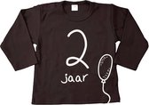 Leeftijdsshirt 2 jaar ballon | Verjaardagshirt voor 2e verjaardag kind | Verjaardagsshirt baby |  Kinder t-shirt | Baby t-shirt lange mouw shirt  | zwart | maat 98  | Verjaardagsshirt 2 jaar