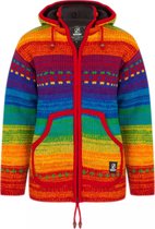 Gebreid Wollen Dames Vest van Schapenwol met Polyester Fleece voering en afneembare capuchon - SHAKALOHA - W Shaker ZH Spectrum XL