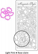 Vaessen Creative Sticker - 10x23cm - 10st - lichtroze large flowers