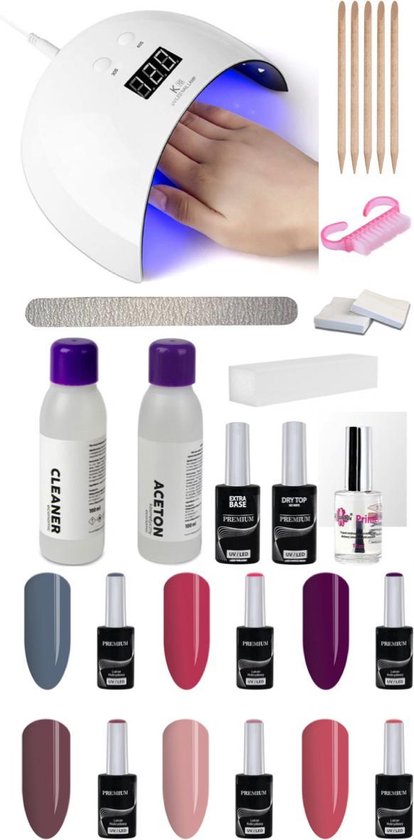 Promoten Klas behandeling gellak starterspakket, Uv gel startpakket met UV lamp LED, Starter Kit  Gellak nagels... | bol.com