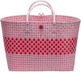 Cosy en trendy Tas Trendy Wit Rood 44x27x36cm Kunststof En Yourkitchen E-kookboek - Heerlijke Smulrecepten