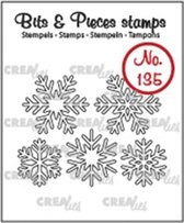Crealies Clearstamp Bits & Pieces 5x sneeuwvlokken omlijning CLBP135 max. 20 x 20 mm