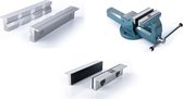 2 Sets 200 mm Opzetbekken Bankschroef met Rubber en Aluminium Dubbele V