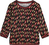 Sandwich Top met All Over Print en Lurex Ribbing - Maat M (38)