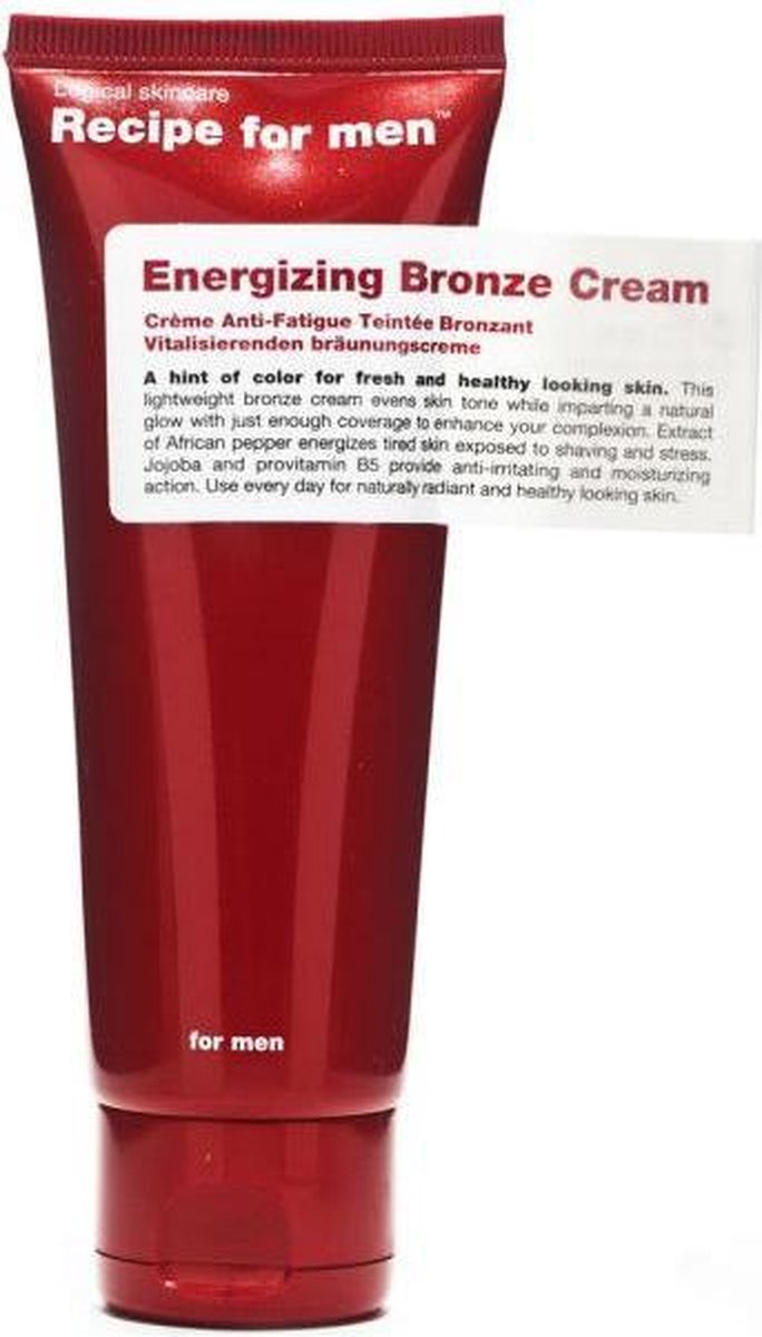 Recipe For Men - Hydraterende Gezichtscrème voor mannen met brons effect - Energizing Bronze Cream 75ml