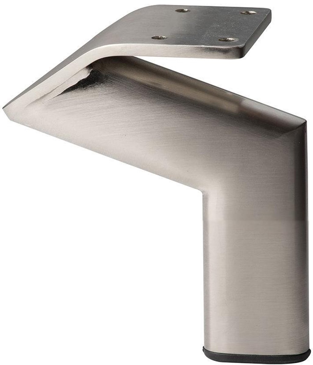 FLE - Stalen meubelpoot rvs look design 11,5 bij 2 cm en hoogte 10 cm