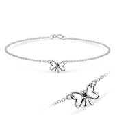 Joy|S - Zilveren vlinder armband 18 cm butterfly