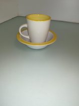 Kopje met bakje geel - 2 stuks