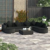 Tuin Loungeset Zwart (Incl LW Fleece deken) - Lounge bank tuin - Tuinbank - Loungebank - Tuinset - Tafelset tuin - Bistroset