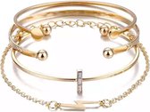 Gouden Armband Dames Bangle set 4 - SEVEND®