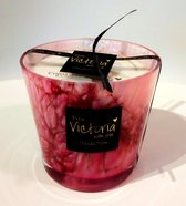 Victoria with Love - Kaars - Geurkaars -Pink-Marble-Medium-- Glas