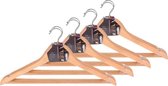 Kledinghangers hout met broeklat - Set van 12 - Kleding ophangen