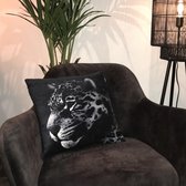 Kussen  Goround leopard velvet zwart 45 x 45