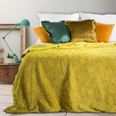 Beddensprei_sprei_kleur_Mosterd geel_220X240cm_100% POLYESTER_