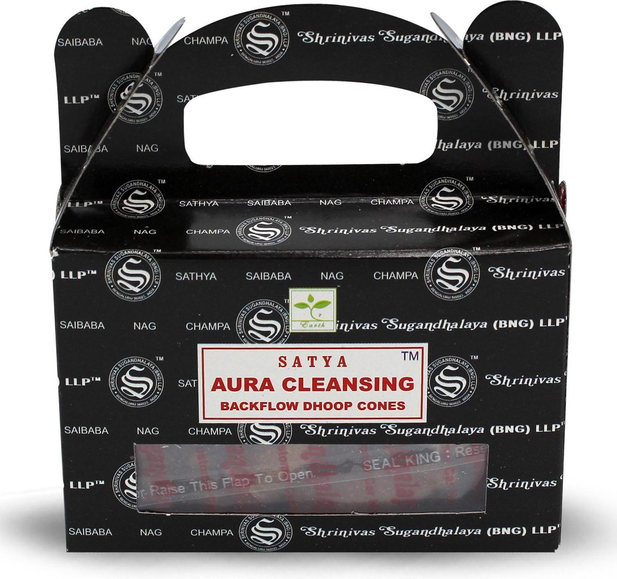 Green Tree Candle Company Satya Aura Cleansing Backflow Dhoop Kegels – 24 Stuks – Waterval Wierook – Voor Energiezuivering & Harmonie Zwart