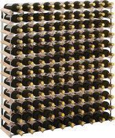 Wijnrek Bruin Hout (Incl LW 3D klok) / Wijn kast / wijn rek / wijn accessoire / Wijnkast