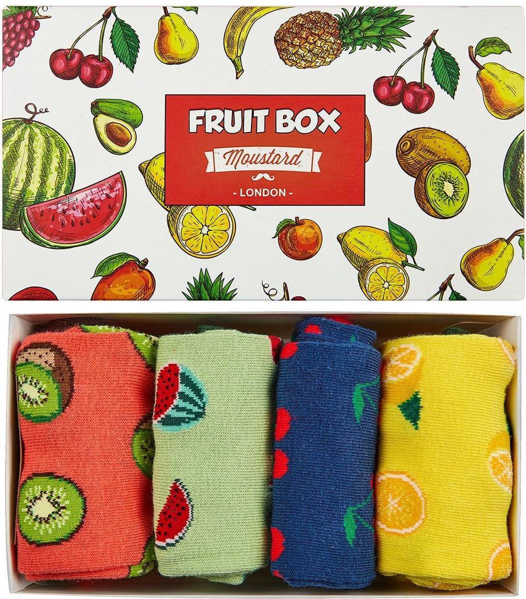 Fruit Box 4 sokken Moustard London 41/46