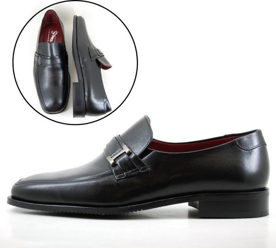 Heren Schoenen voor voor Instappers voor Loafers Versace Leer Leren Loafers in het Zwart voor heren 