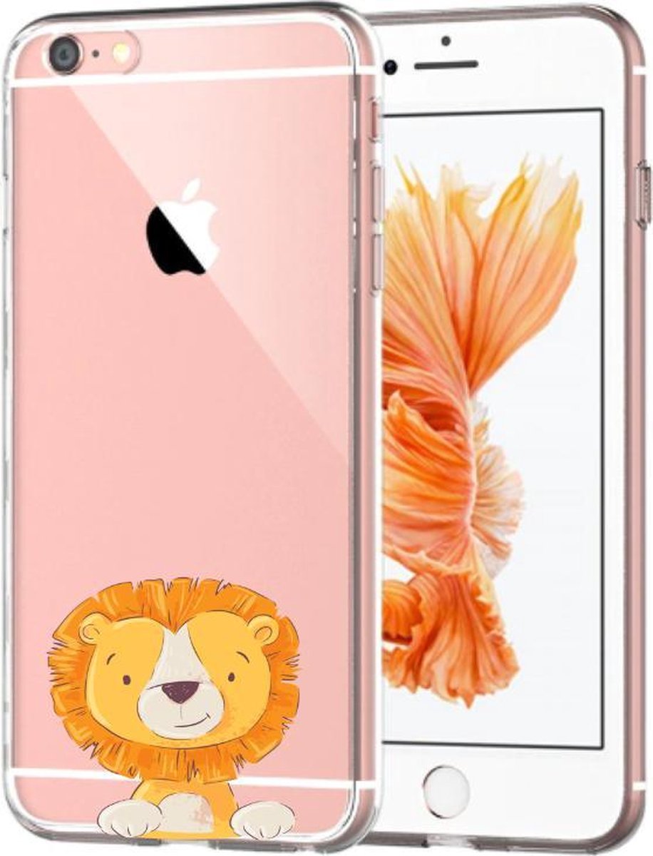 Apple Iphone 6 Plus / 6S Plus Siliconen telefoonhoesje transparant leeuwtje
