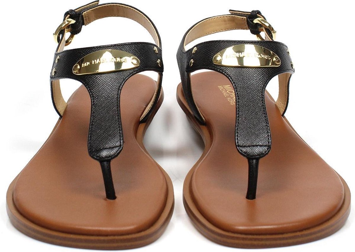 Michael Kors MK Plate Thong Dames Sandalen - Zwart - Maat 36 | bol.com