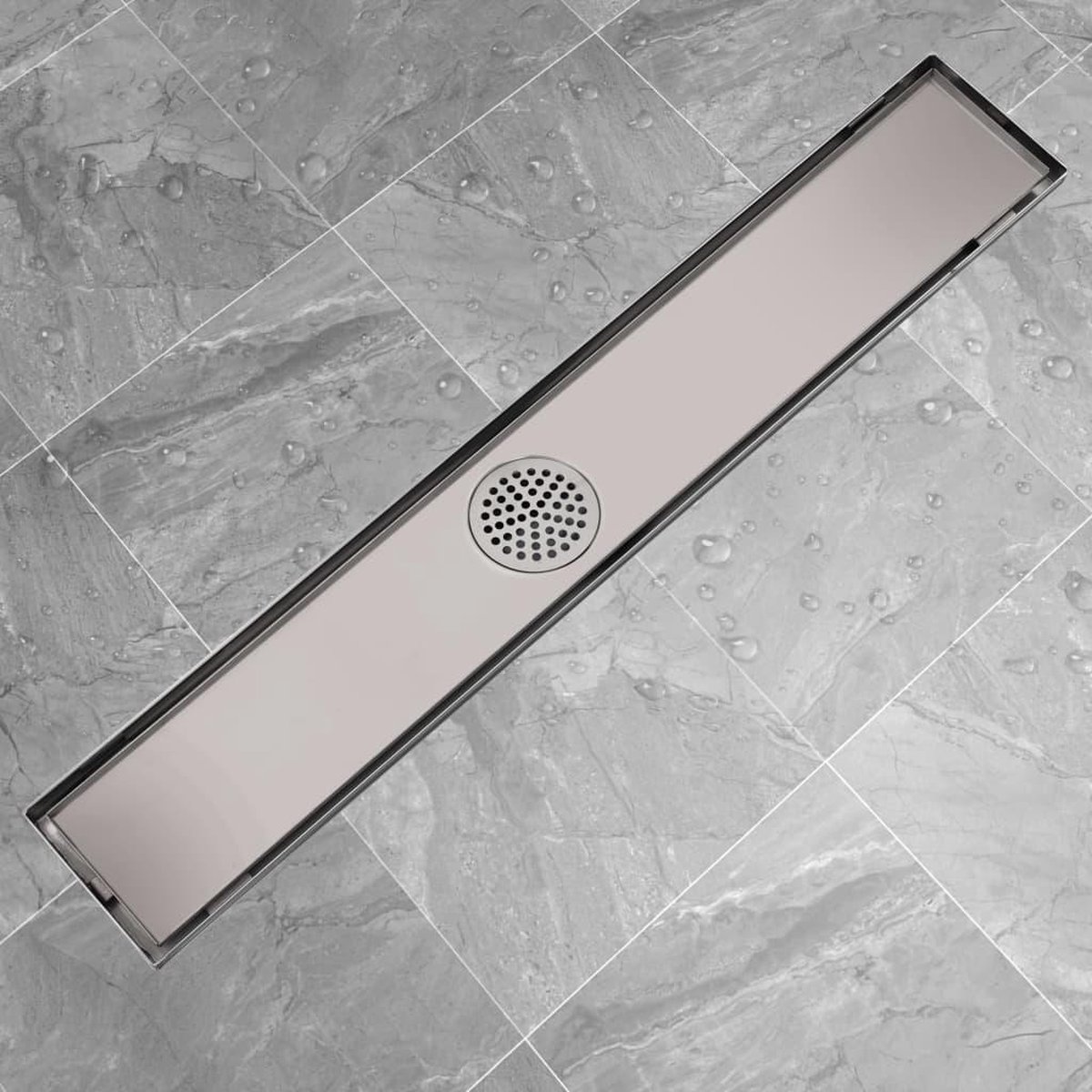 Doucheputje rechthoekig 730 x 140 mm roestvrij staal