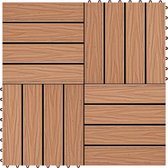 Terrastegels diep reliëf 30x30 cm 1 m² HKC teakkleur 11 st