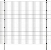 Dubbelstaafmatten en palen 2008x2030 mm 44 m zilverkleurig