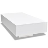 Salontafel - Hoogglans wit - MDF - 115 x 55 x 31 cm