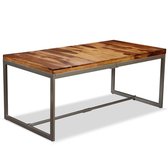 Eettafel 180 cm massief sheeshamhout en staal