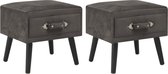 Nachtkastjes 2 st 40x35x40 cm fluweel grijs