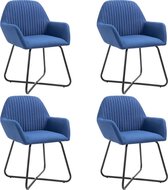 Eetkamerstoelen 4 st stof blauw