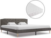 Bed met matras stof donkergrijs 180x200 cm