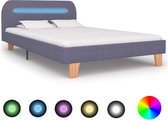 Bedframe met LED stof lichtgrijs 120x200 cm