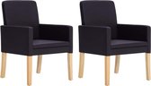 Eetkamerstoelen 2 st kunstleer donkerbruin