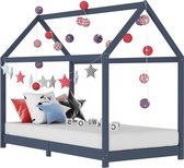 Kinderbedframe massief grenenhout grijs 70x140 cm