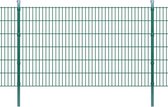 Dubbelstaafmatten en palen 2008x1230 mm 8 m groen