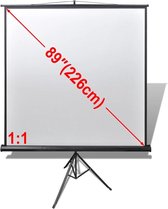 Projectiescherm wit + statief 160 x 160 cm (1:1 formaat)