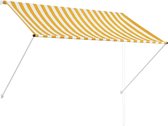 Zonwering uitschuifbaar - Stalen frame en 100% polyester stof met PA-coating - Geel en wit - 200x150 cm
