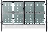 Dubbele hekpoort 300x200 cm zwart