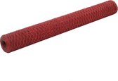 Kippengaas 25x1,2 m staal met PVC coating rood