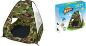 JollyLife - Speeltent - Camouflage - Tent - Leger - Pop Up Tent - Speelhuisje Voor Buiten - Speelhuisje Voor Binnen - Ballenbak