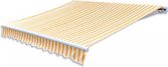 Zonneschermdoek canvas zonder frame 4x3 m geel en wit