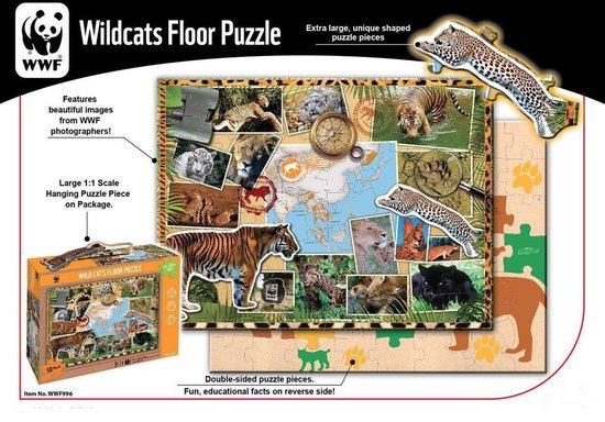 WWF - Wereld Natuur Fonds puzzel – puzzel - legpuzzel wilde katten puzzel bol.com