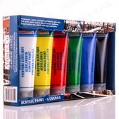 Acrylverfset 6 kleuren - 75ml per tube