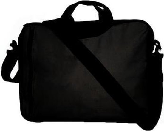 Schoudertas voor laptop/documenten 15.6 inch kleur zwart