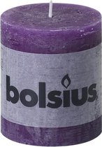 Bolsius Rustiek Stomp -  80x68mm -  paars - 4 Stuks