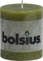 Bolsius Rustiek Stomp -  80x68mm -  olijf - 4 Stuks