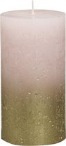 2 stuks Rustieke stompkaars Fading metallic goud Pastel roze 130/68