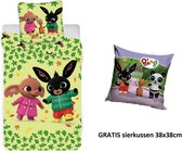 BingBing Bunny peuter dekbedovertrek 100x135cm + sierkussen PROMO pack