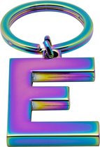 Luxe sleutelhanger - Letter E - rainbow gloss - oil slick - Lund London